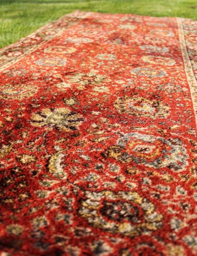 Raudonas boho kilimas takelis