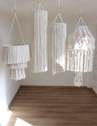 Boho macrame sietynai pakabinamos dekoracijos