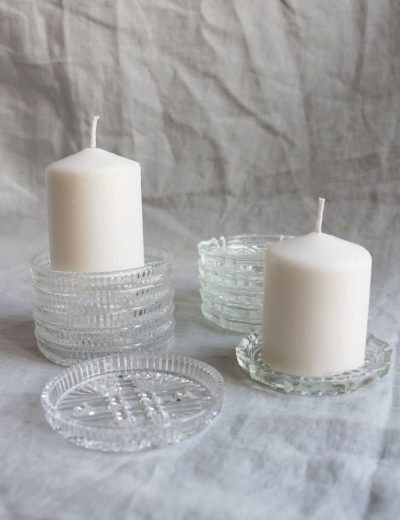 Stiklinės žvakidės padėkliukai